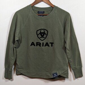 Ariat Women's Benicia Sweatshirt Medium Olive Green Pullover GUC